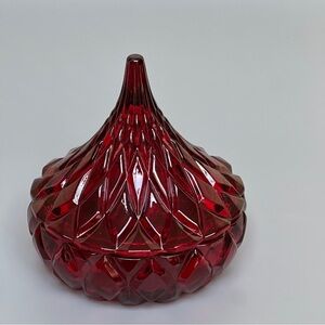 Hershey’s Ruby Red Glass Candy Trinket Jar
